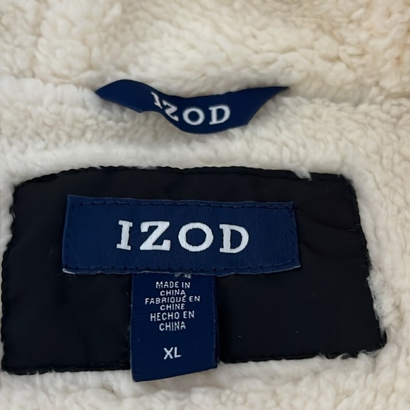 IZOD Black Puffer Jacket with Sherpa Lining NWT - Picture 7 of 10